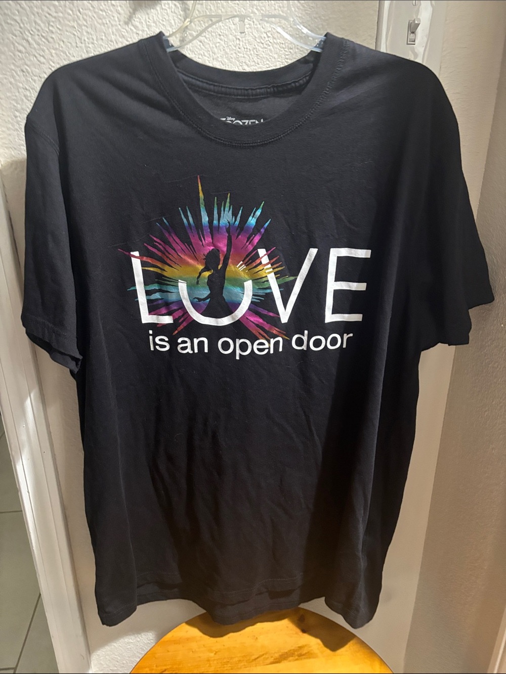 Frozen Musical LOVE Is An Open Door Black Graphic Tee XXL